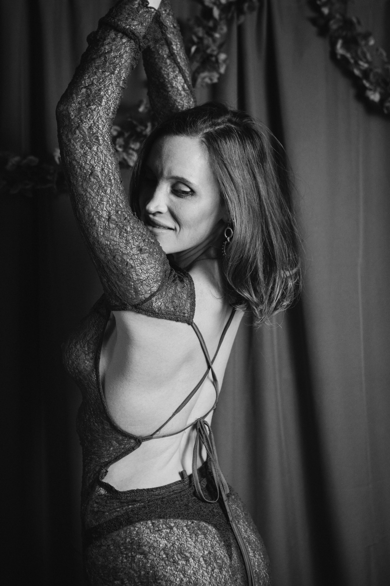 Black and white · lace and shadow